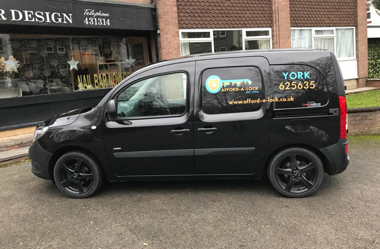 Van branded with our logo and details